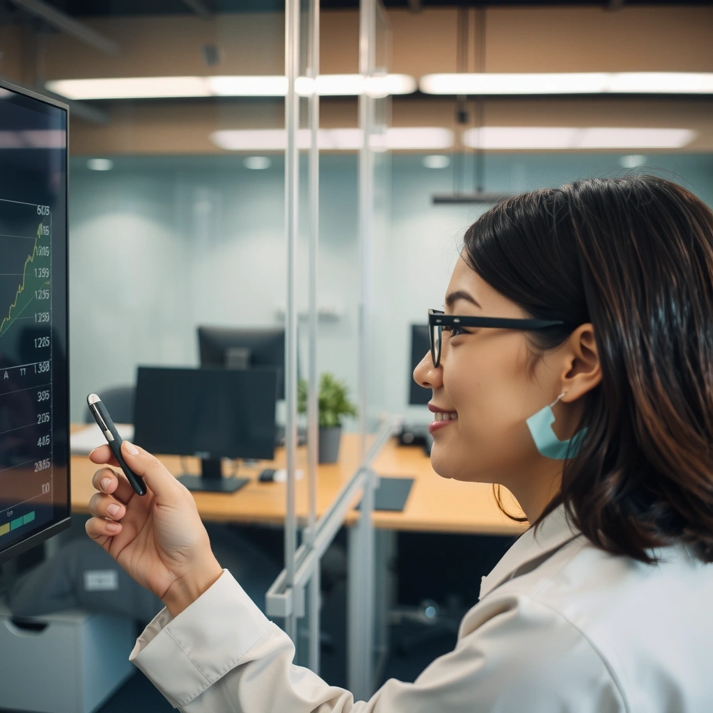 Analyst reviewing data